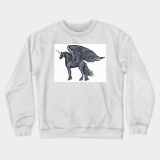 Black Winged Unicorn Crewneck Sweatshirt